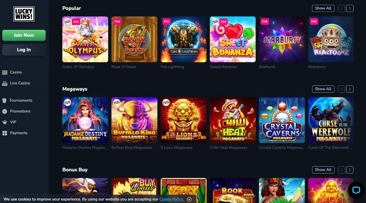 LuckyWins Casino Game Collection