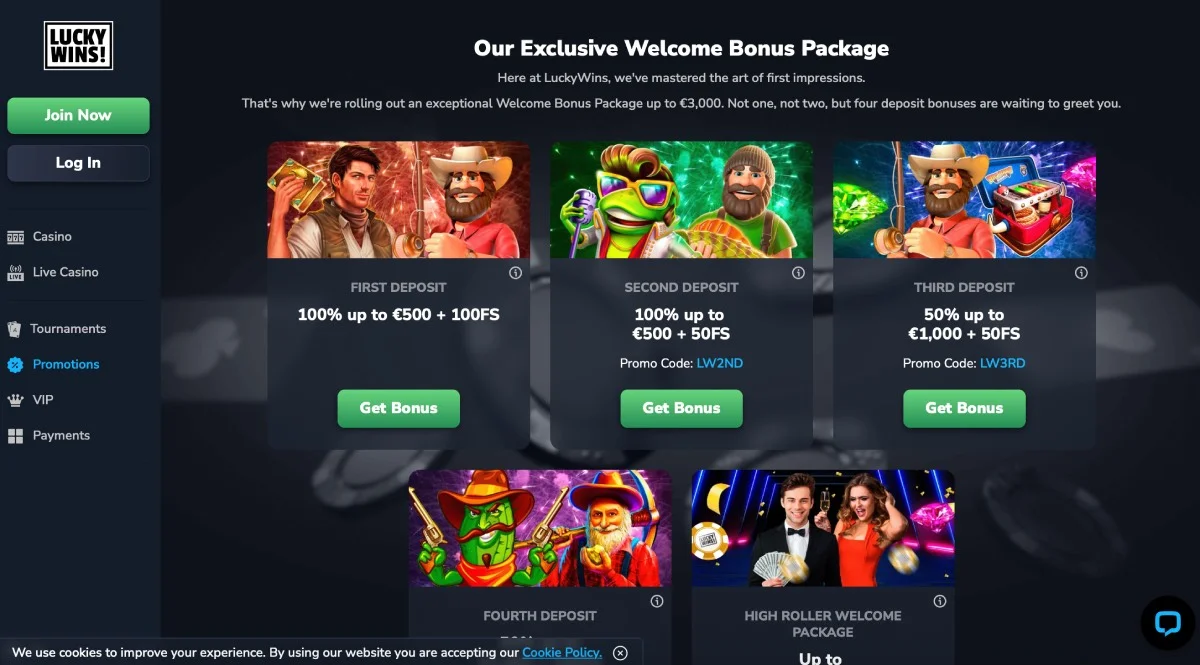 LuckyWins Casino Promotions