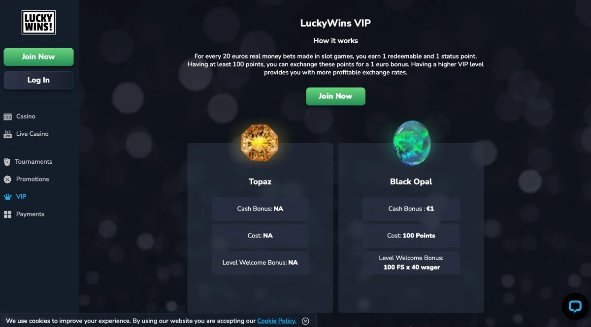 LuckyWins Casino VIP Club