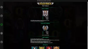 Valkyries The Nibelung Legends Paytable