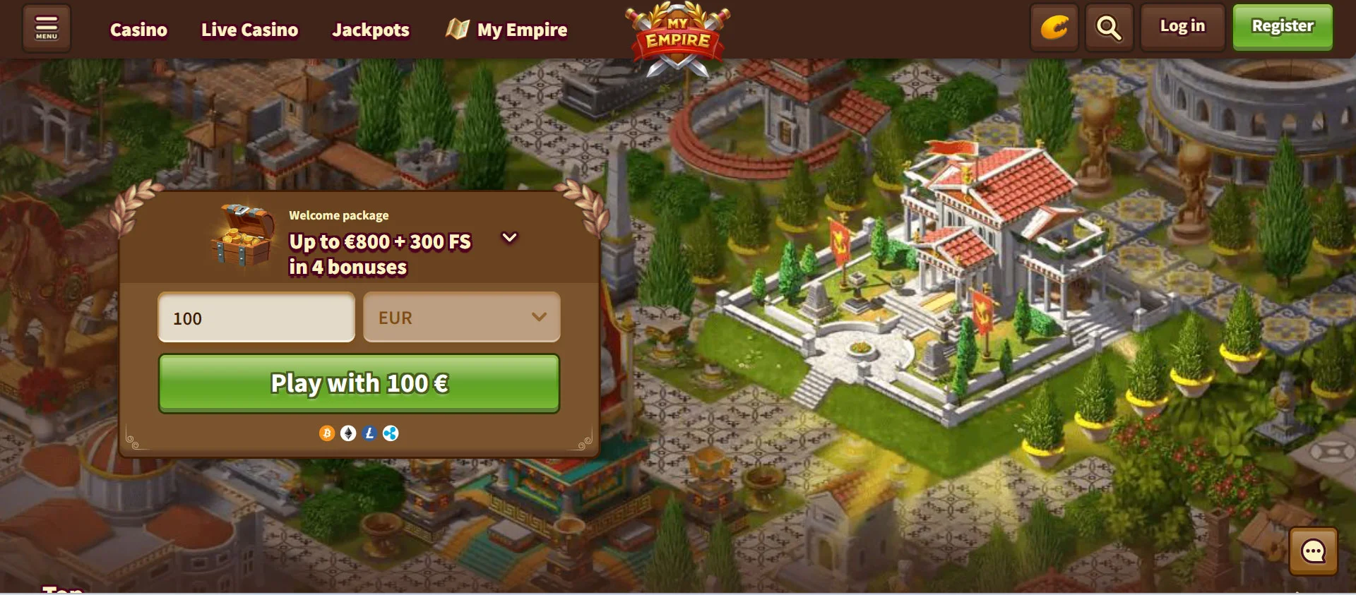 MyEmpire Casino Home Screen