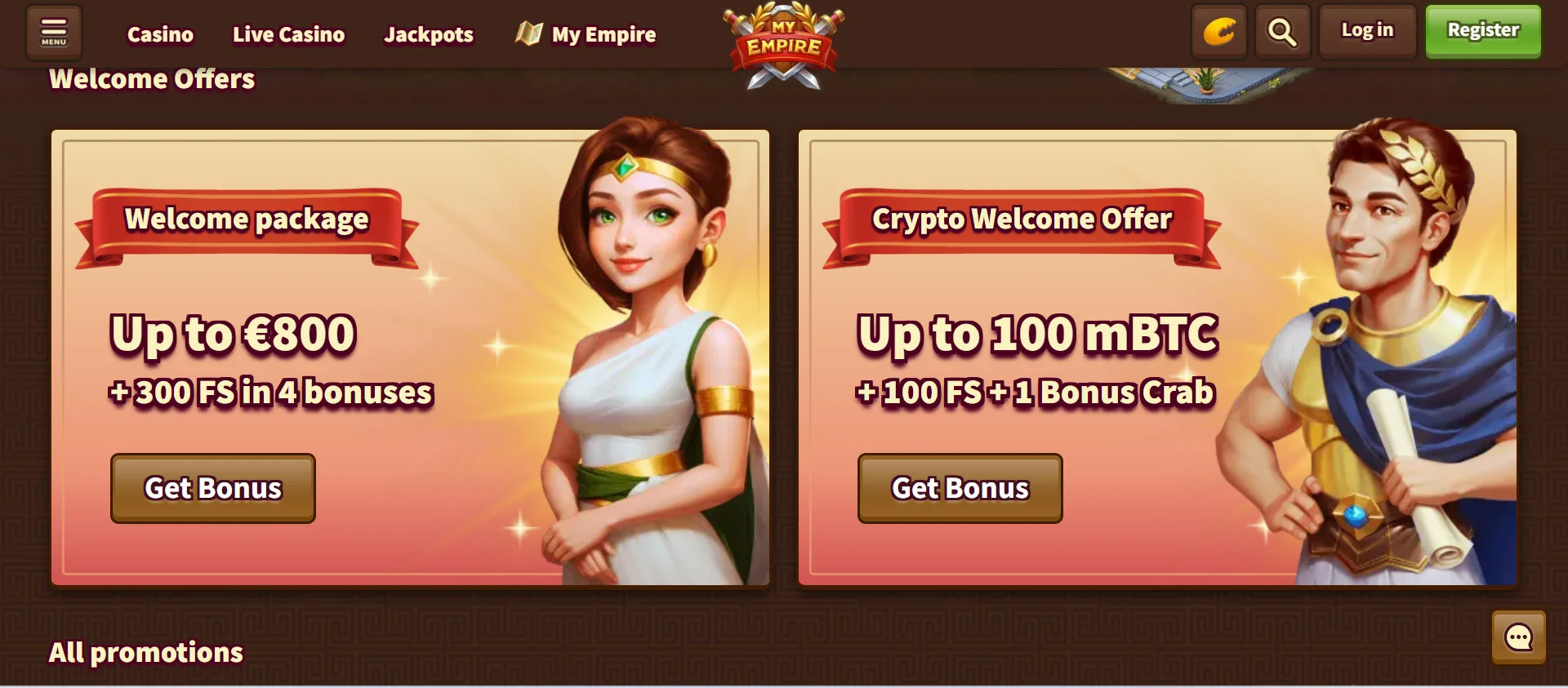 MyEmpire Casino Promotions