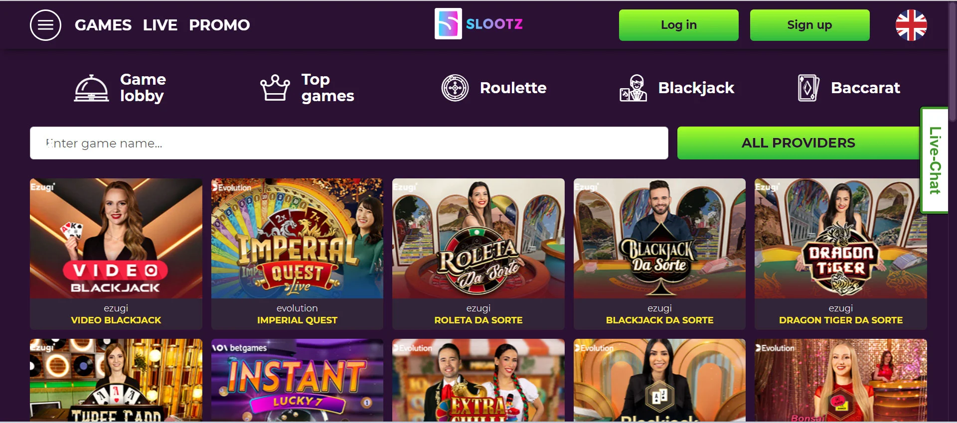 Slootz Casino Live Casino