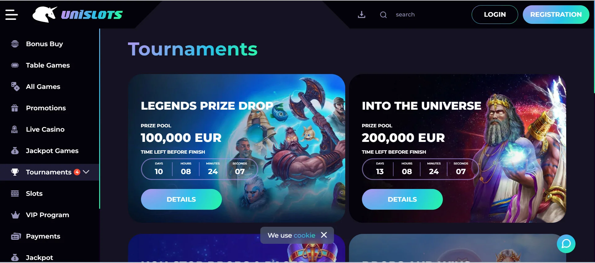 Unislots Casino Tournaments