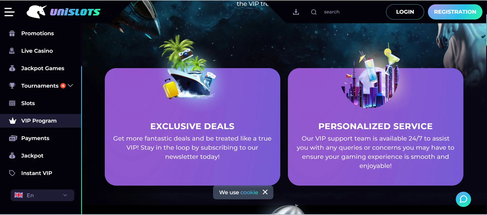 Unislots Casino VIP Program