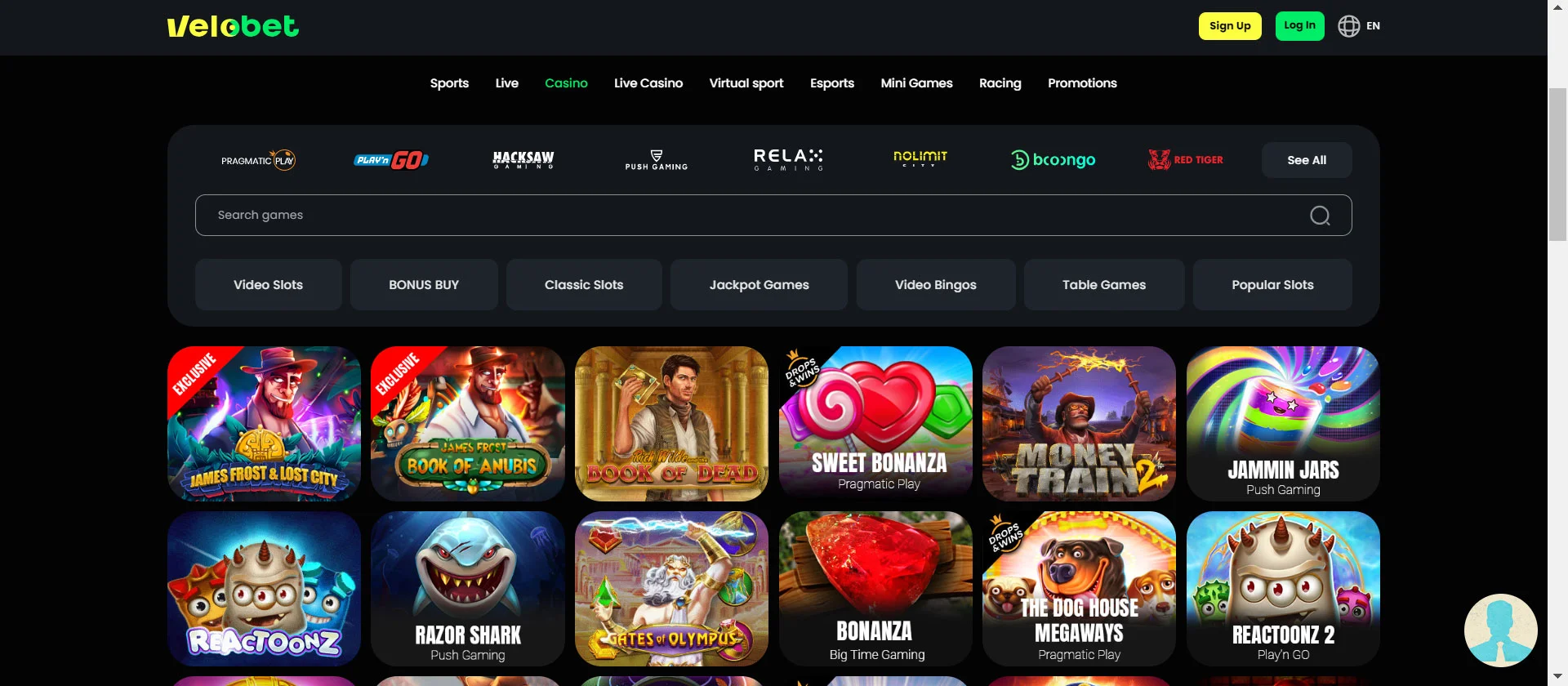 Velobet Casino Slot Games