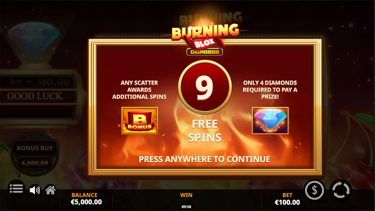 Burning Blox Gigablox Free Spins