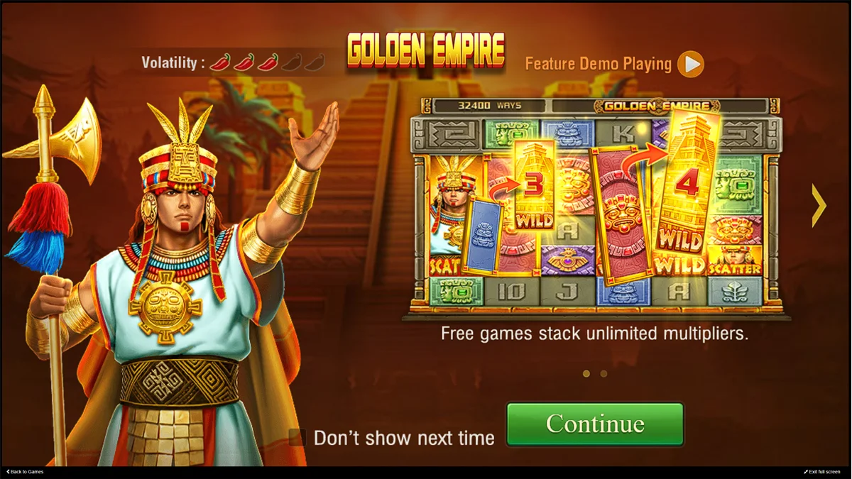 Golden Empire homescreen