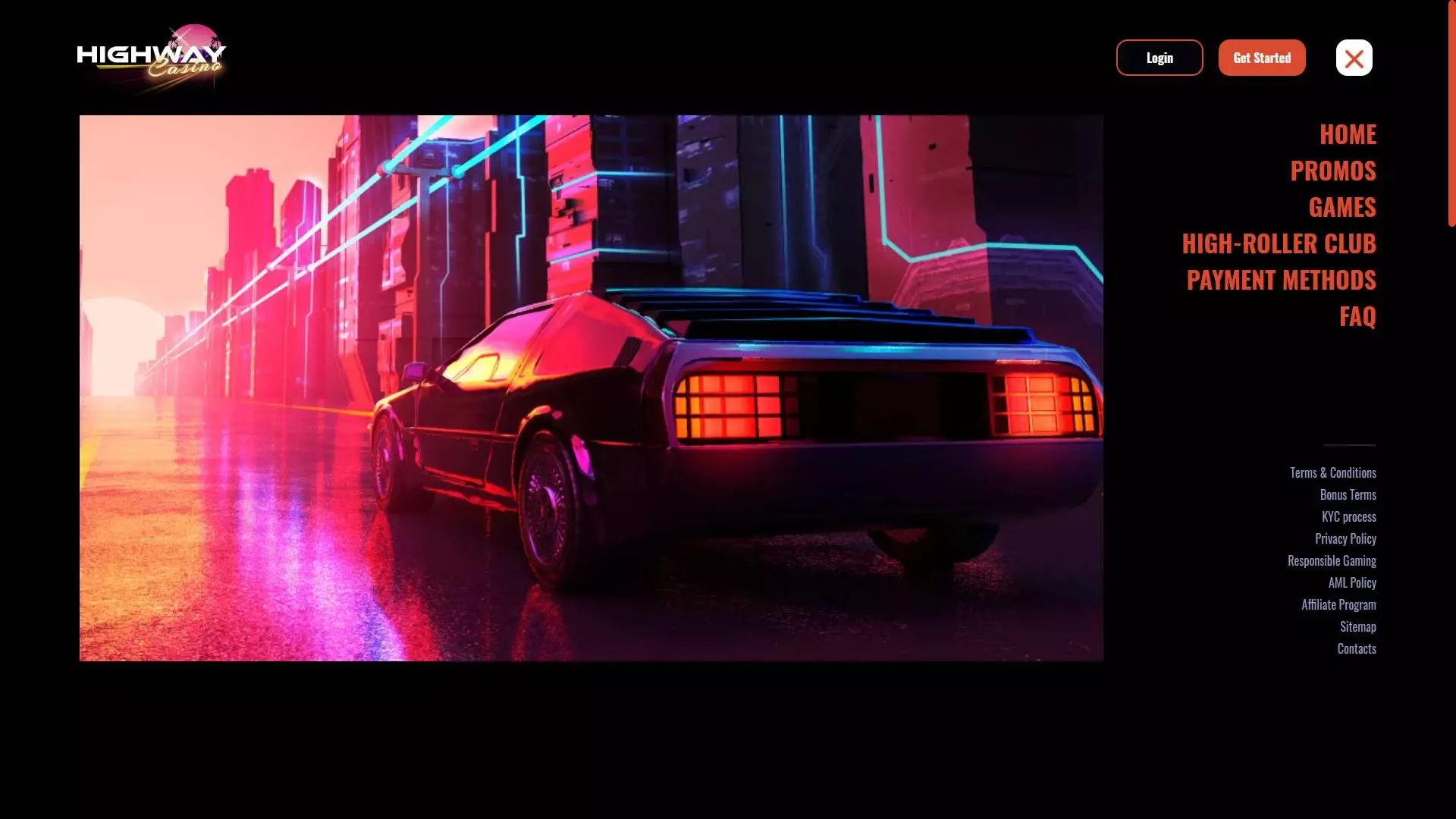 Highway Casino Menu