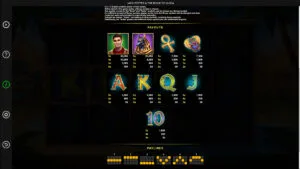 Jack Potter and The Book of Nubia Paytable