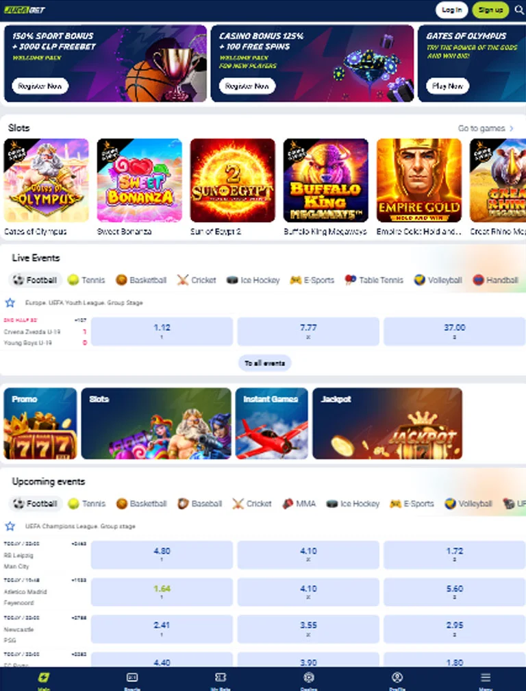 JugaBet Casino Portrait View