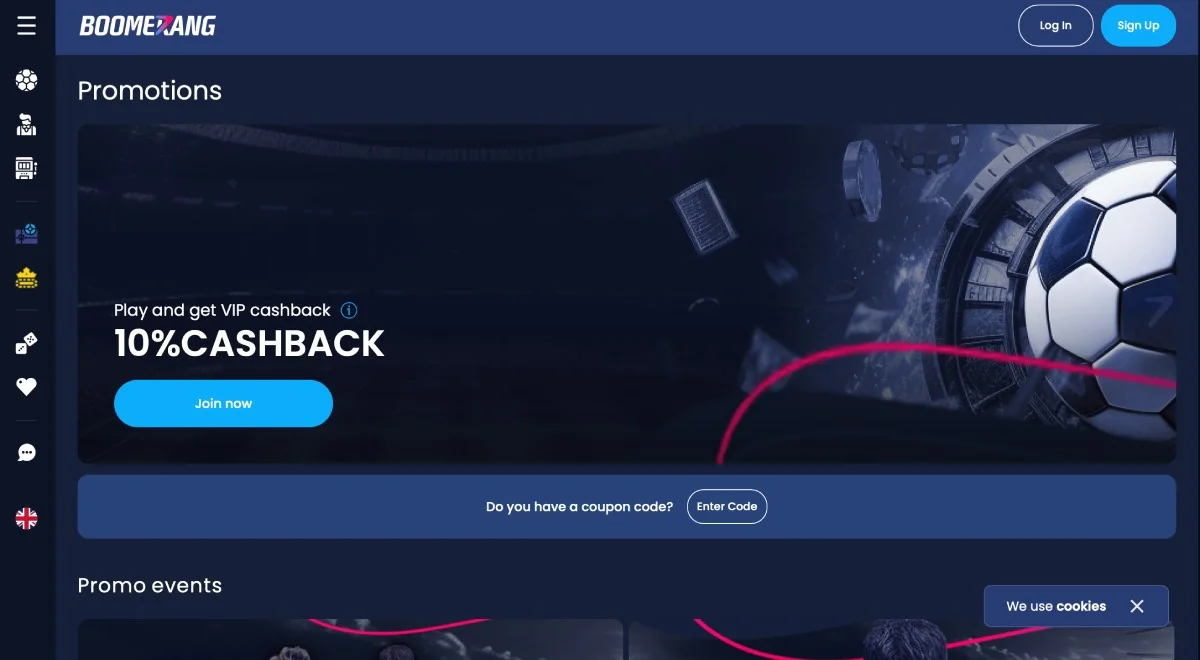 Boomerang.Bet Casino Bonus Program