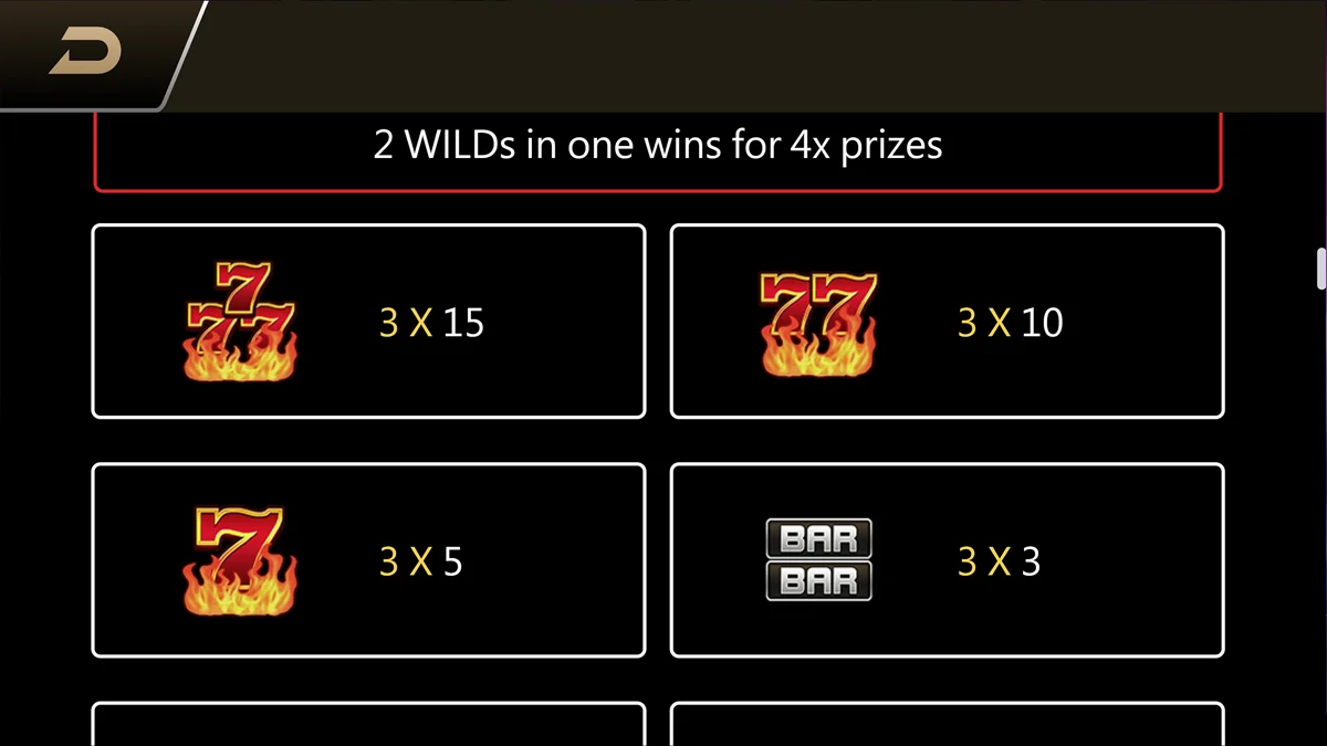 Seven Seven Seven Paytable