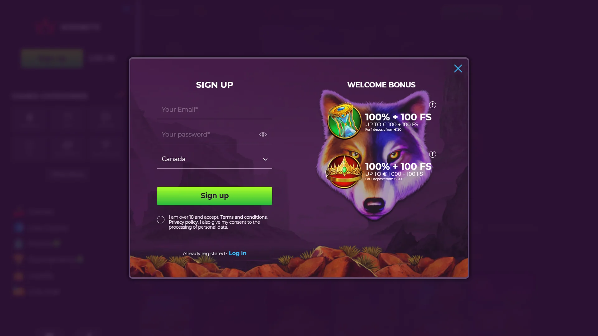 Wizebets Sign Up