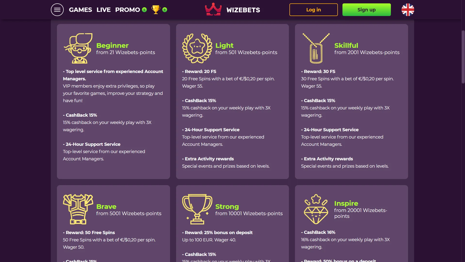 Wizebets VIP Program