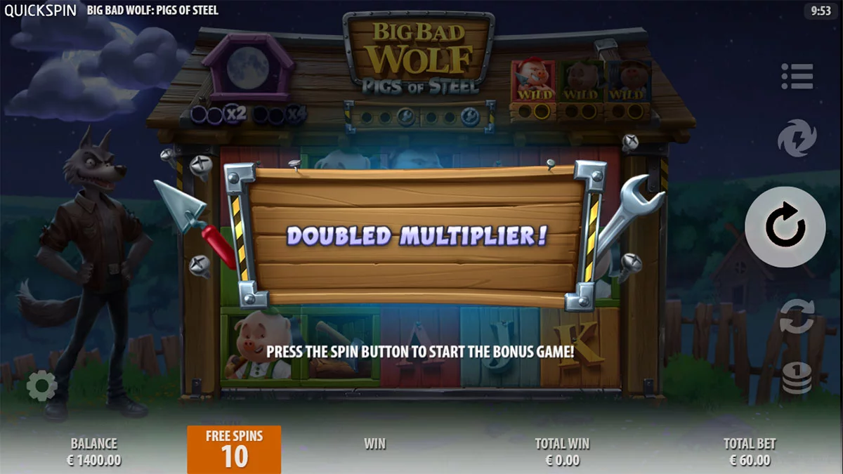 Big Bad Wolf Pigs of Steel Bonus Round