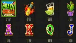 Crazy Chilli Paytable