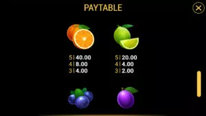 Fiery Slots Cash Mesh Ultra Paytable 2