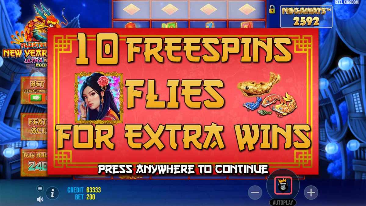 Floating Dragon New Year Festival Ultra Megaways Hold & Spin Free Spins