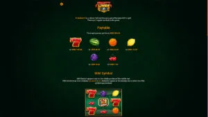 Fruityliner X Paytable