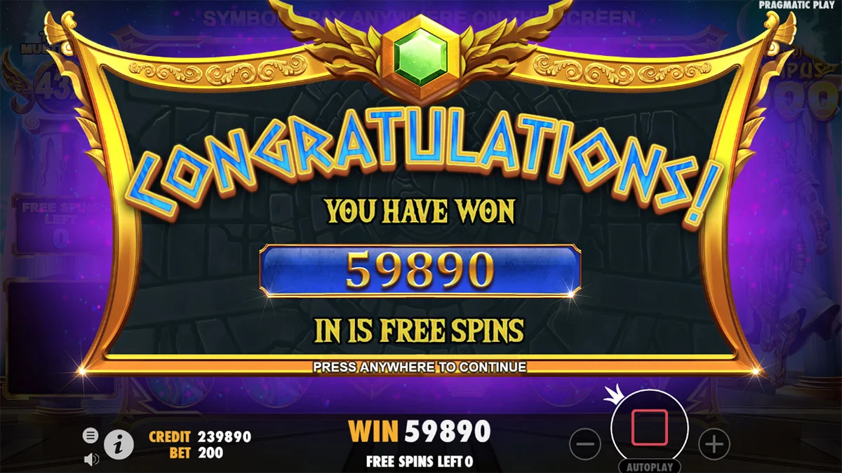 Gates of Olympus 1000 Total Win