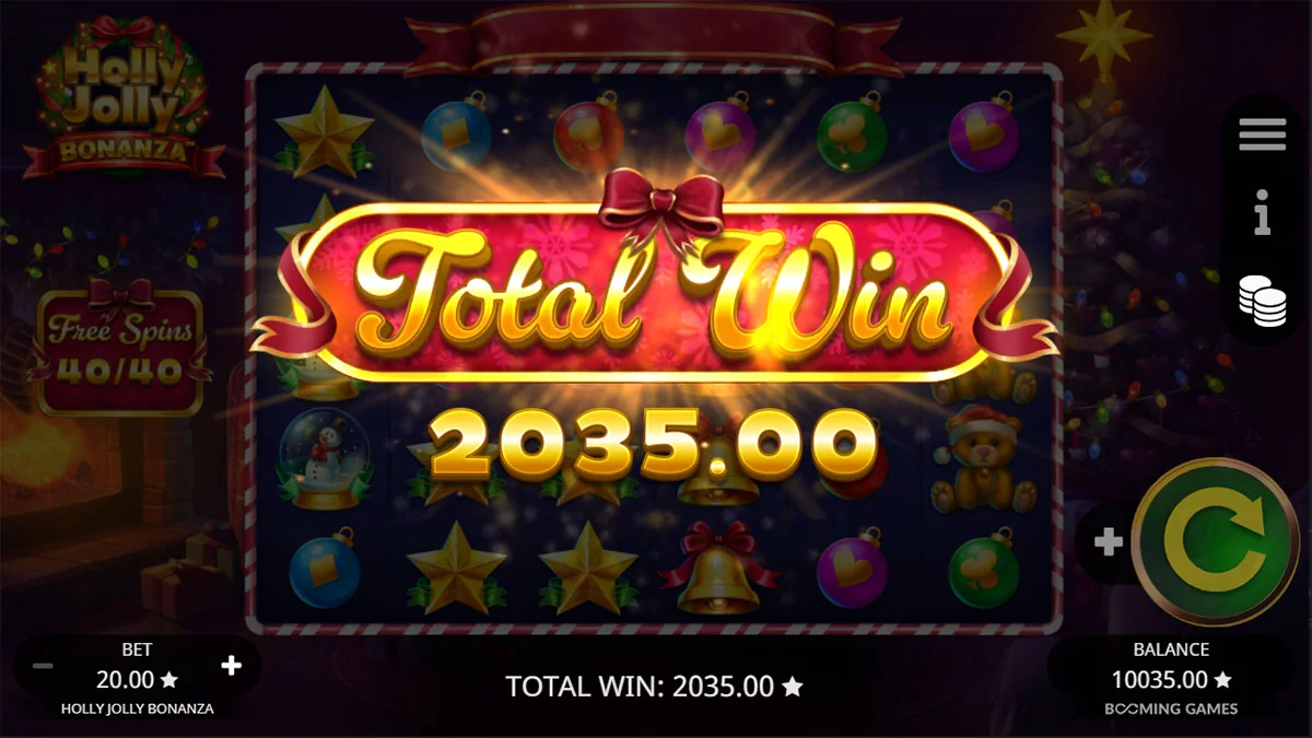 Holly Jolly Bonanza Total Win
