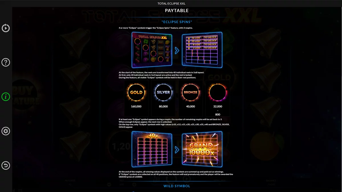 Total Eclipse XXL Paytable 2