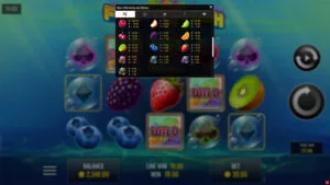 Fruit Splash Paytable