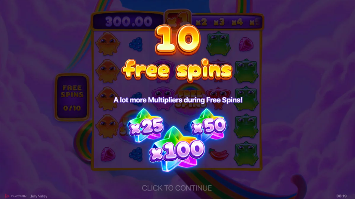 Jelly Valley Free Spins Win