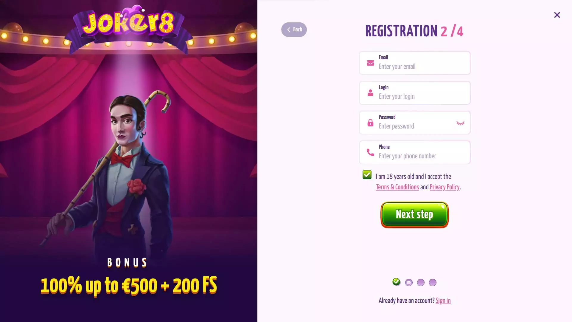 Joker8 Casino Registration