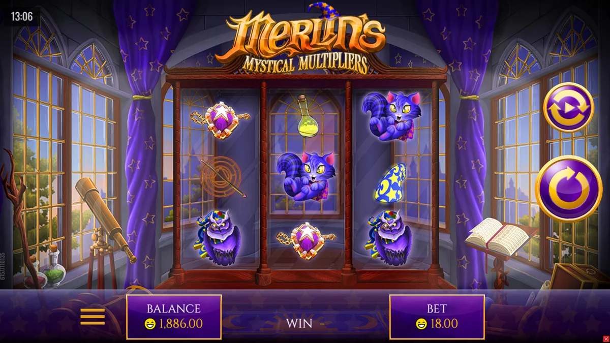 Merlin’s Mystical Multipliers Base Play