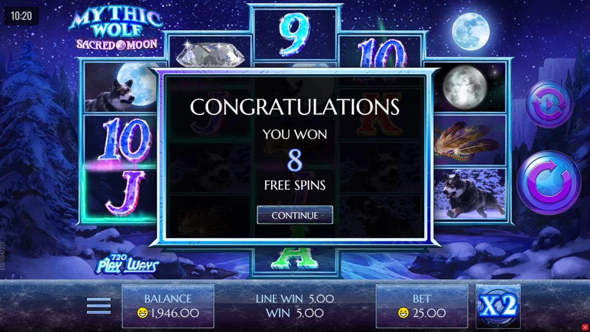 Mythic Wolf Sacred Moon Free Spins