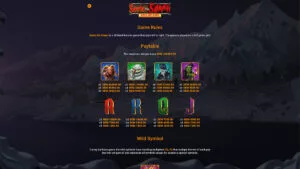 Santa the Slayer Paytable