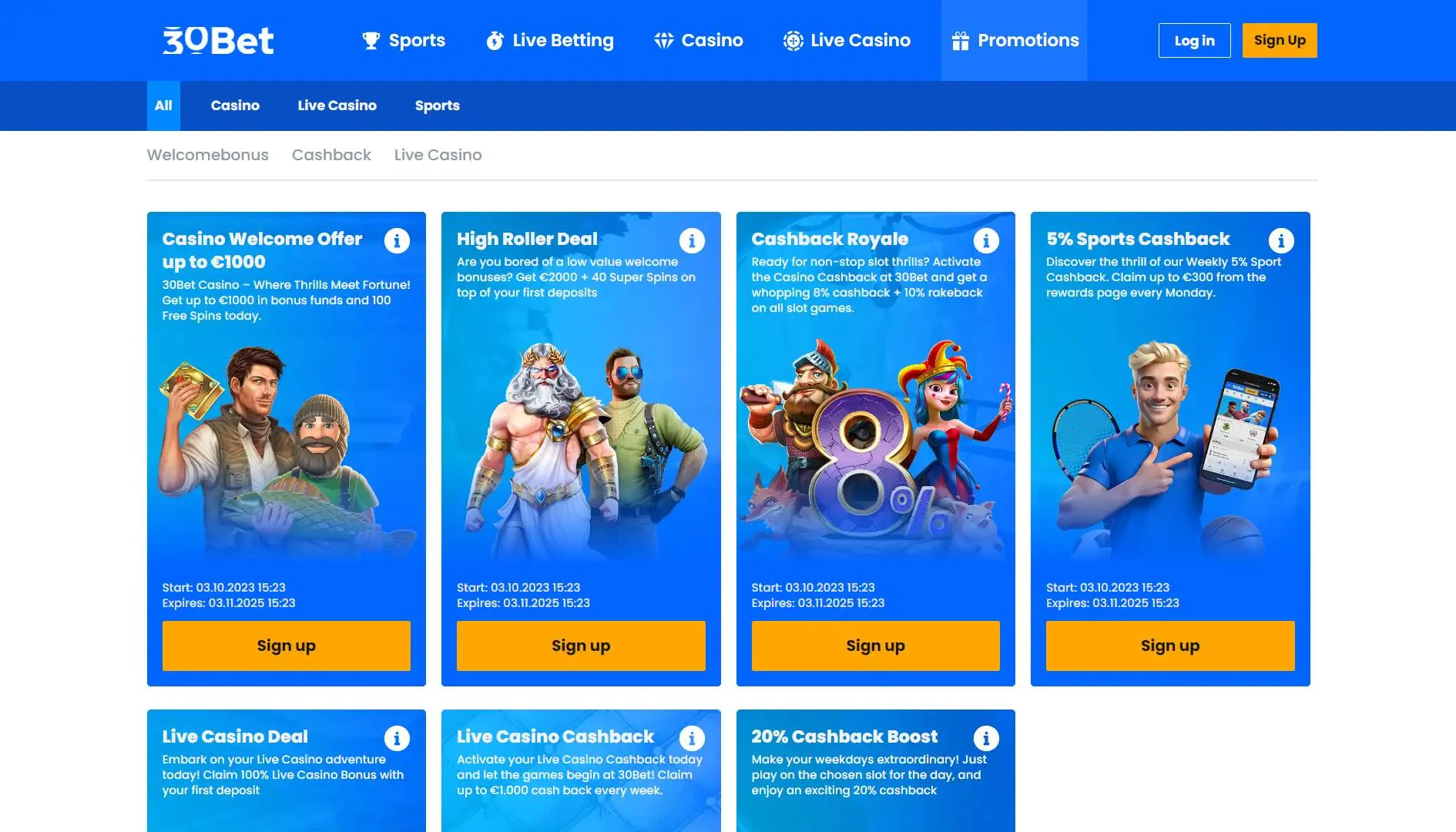 30Bet Casino Promotions