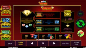 Big Max Diamonds and Wilds Paytable