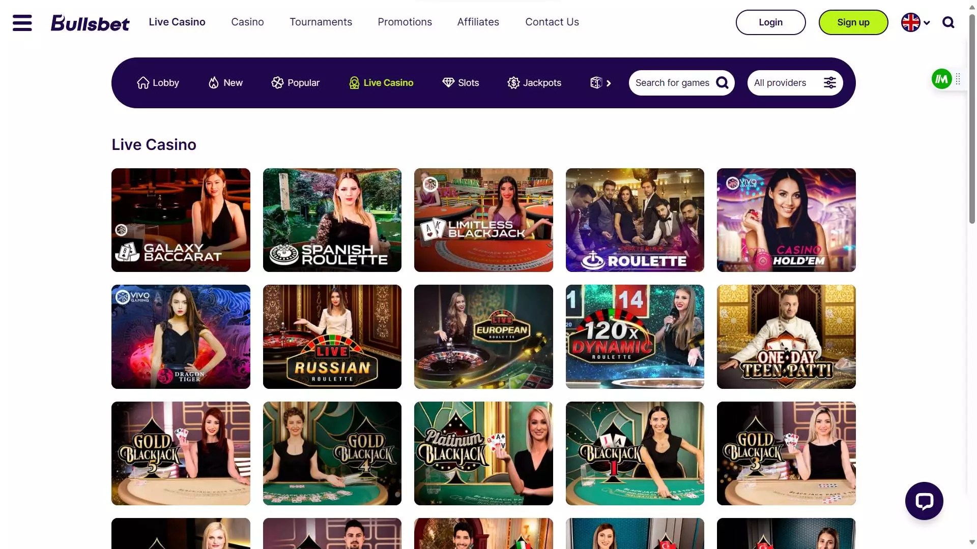 Bullsbet Casino Games