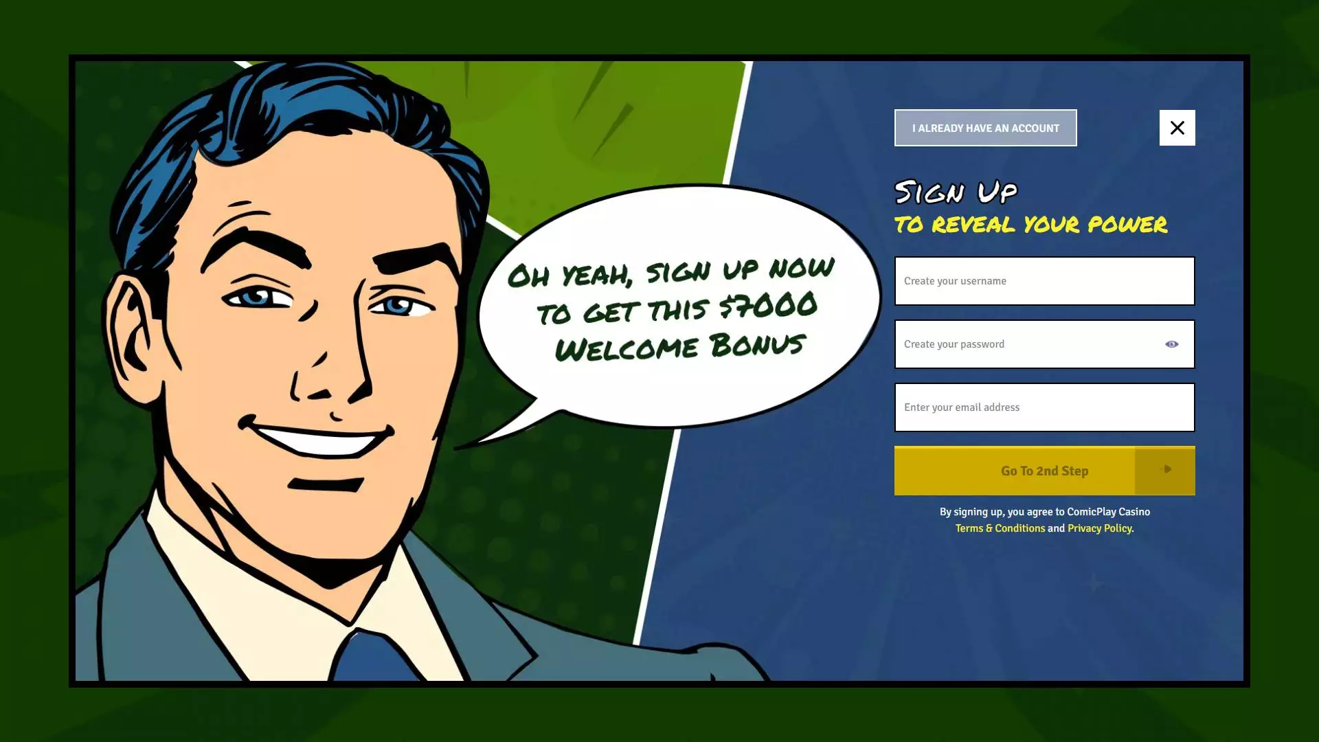 ComicPlay Casino Registration