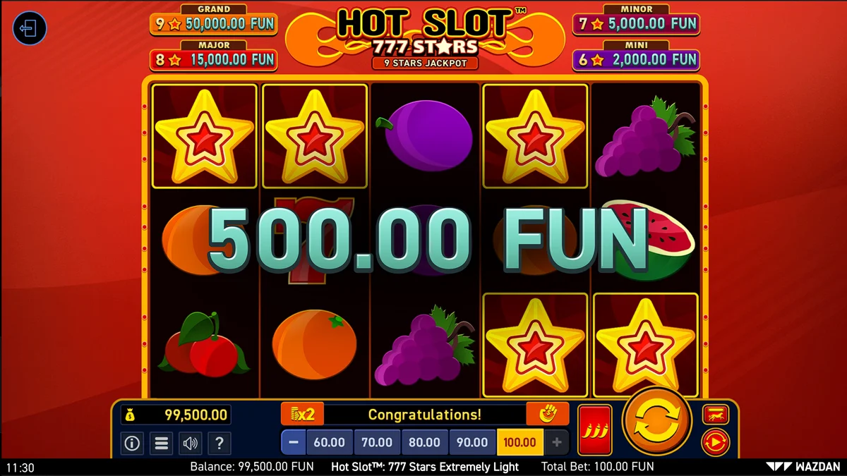 Hot Slot 777 9 Stars Jackpot Win