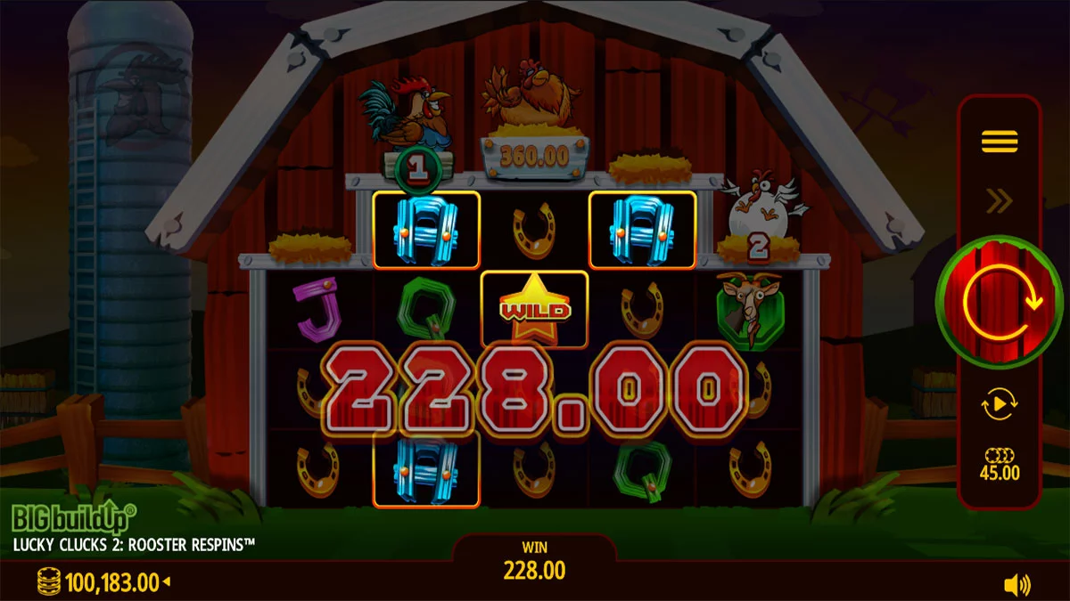 Lucky Clucks 2 Rooster Respins Win