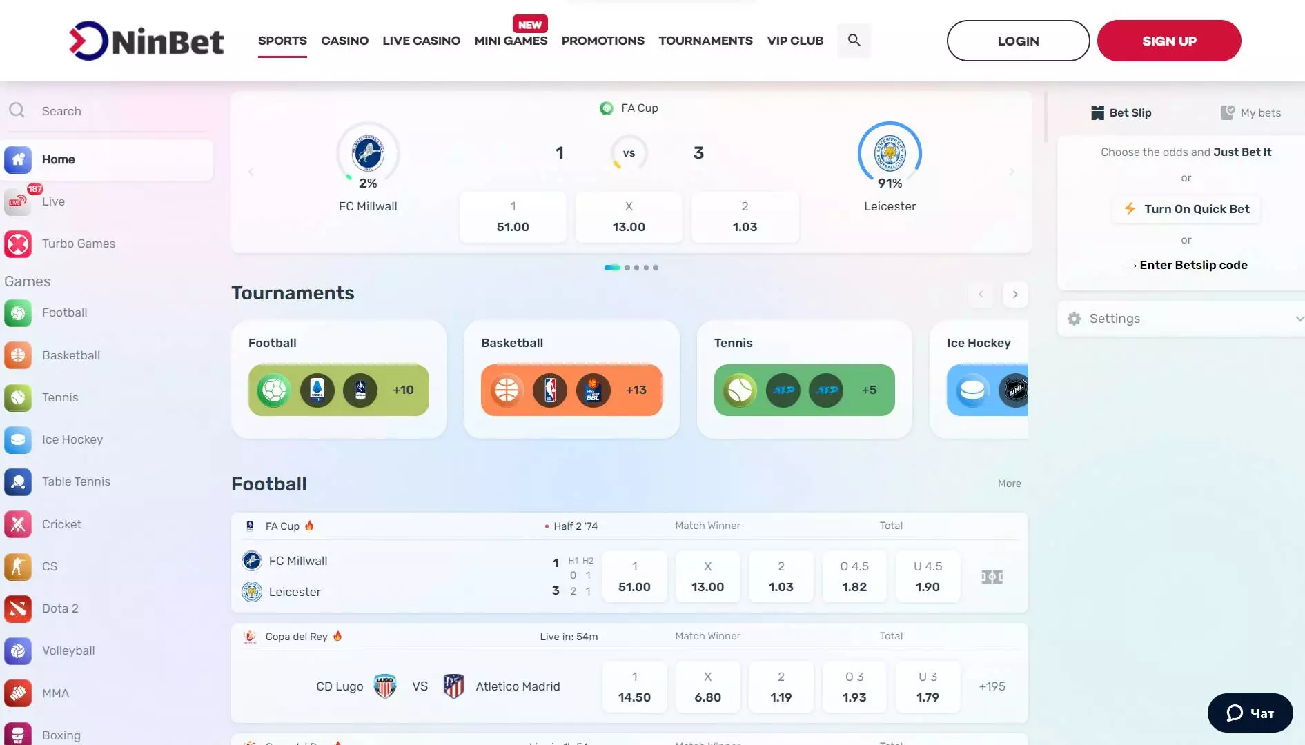 NinBet Casino Sports