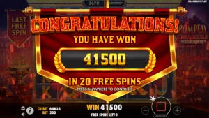 Pompeii Megareels Megaways Total Win