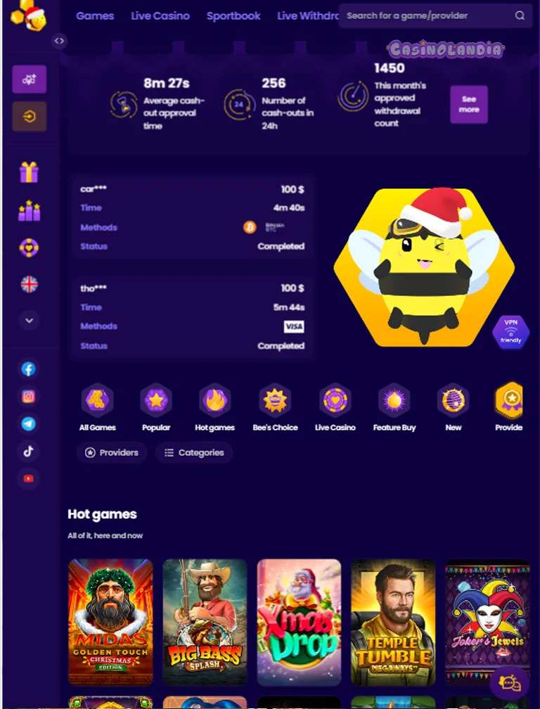 Kanuuna Casino Tablet View