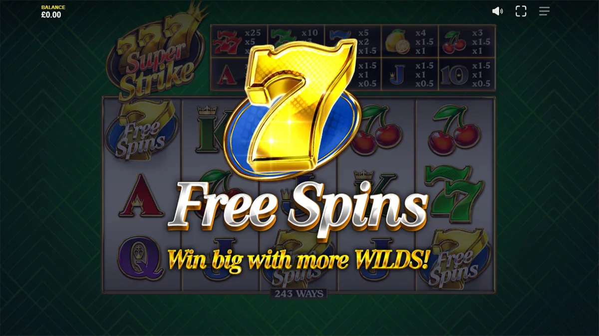777 Super Strike Free Spins