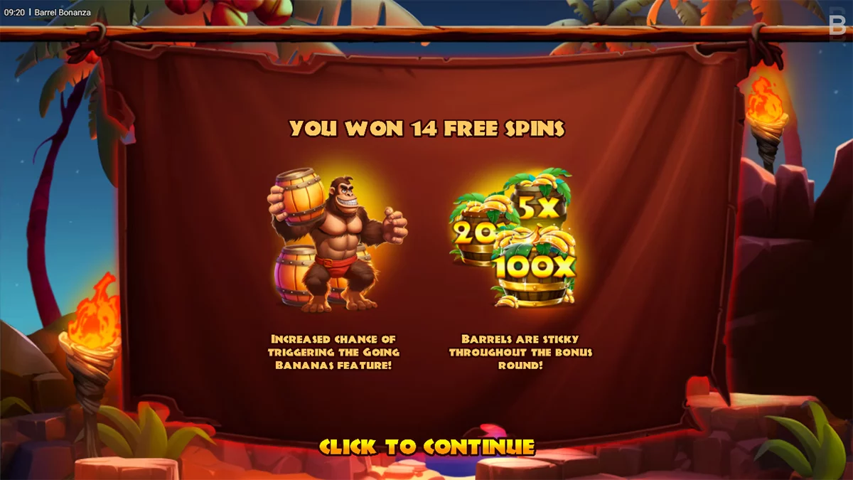 Barrel Bonanza Free Spins