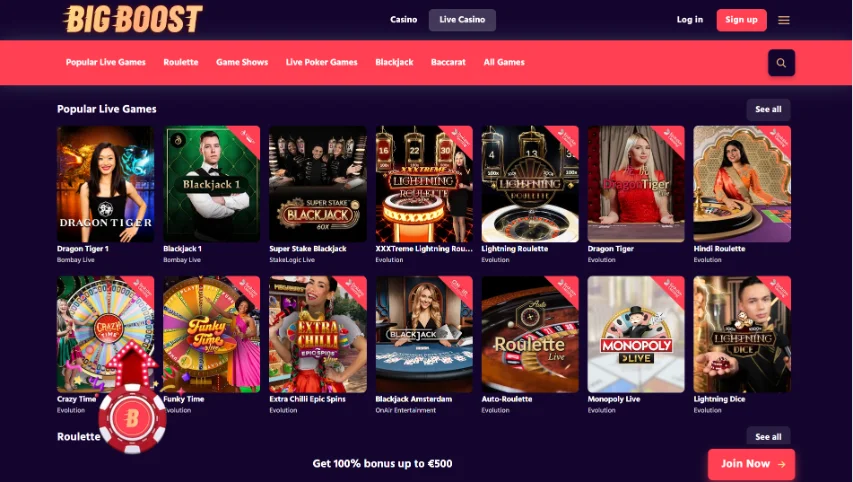 Big Boost Casino Live