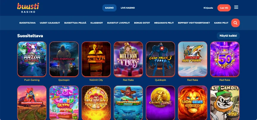 Buusti Casino Games