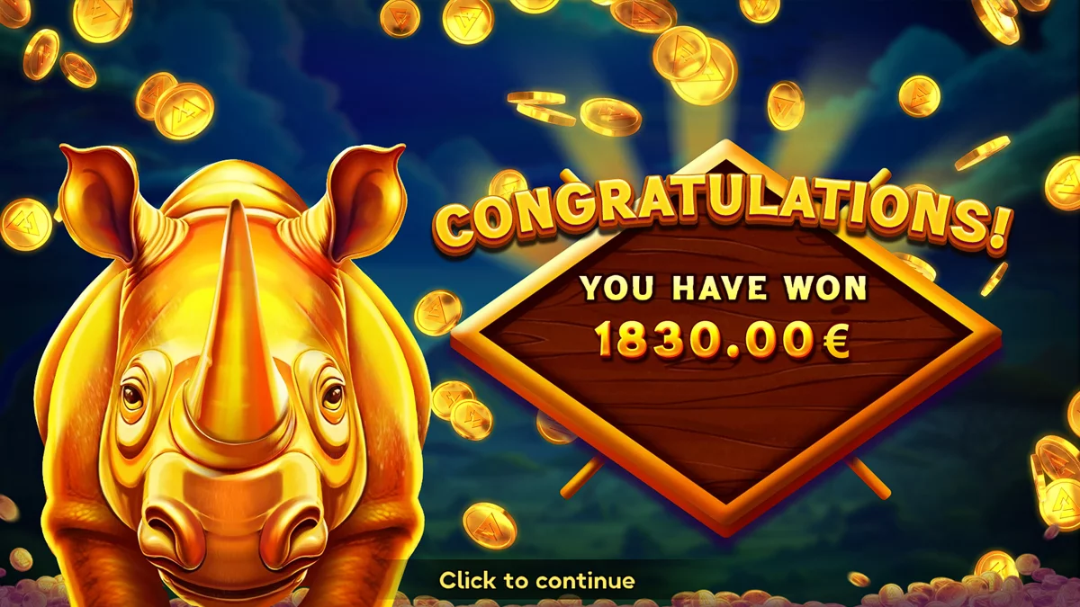 Coin Rush Rhino Running Wins Free Spins Win