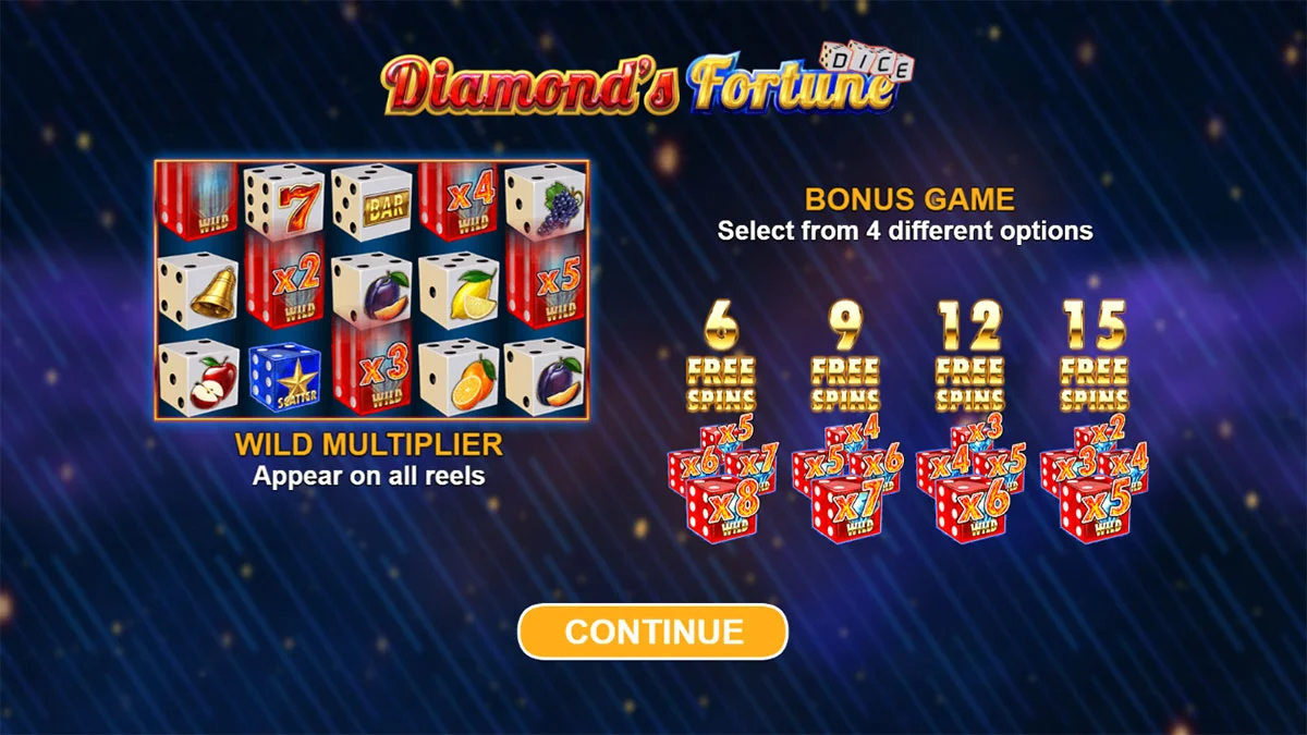 Diamond's Fortune Dice Homescreen