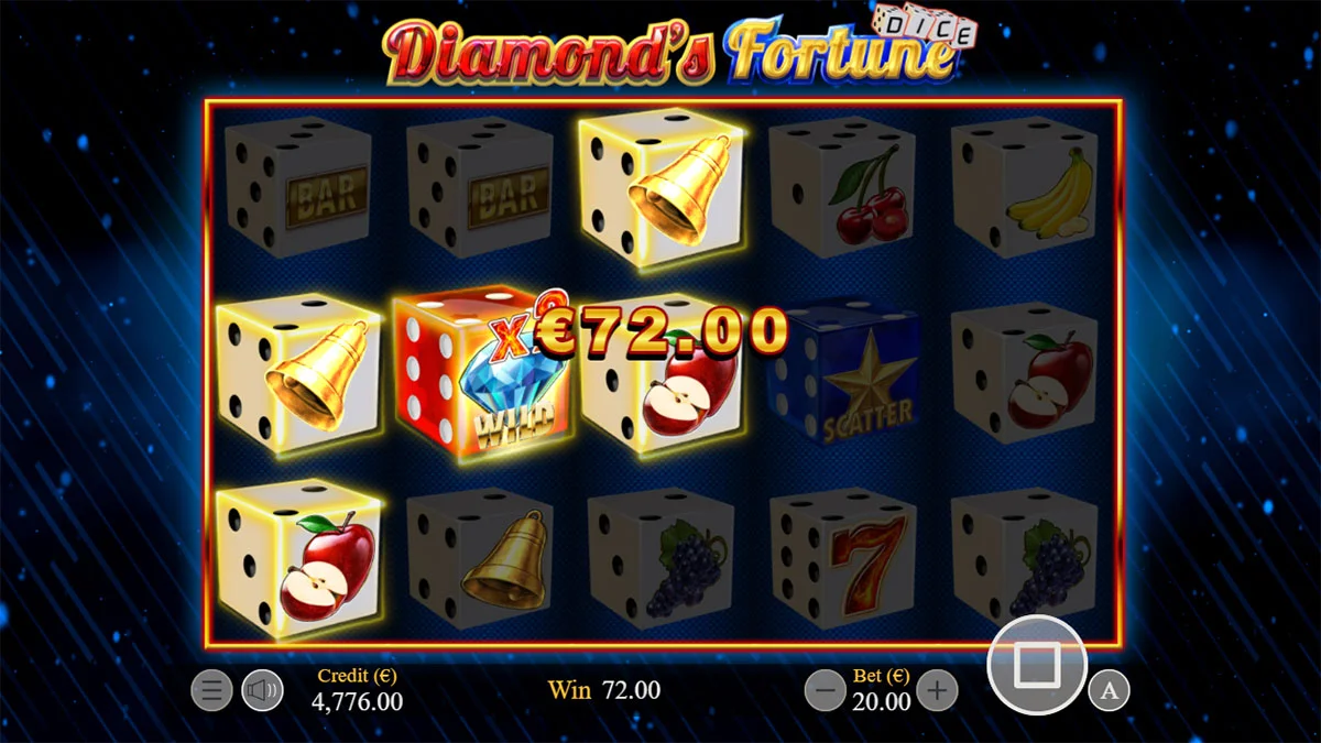Diamond's Fortune Dice Win