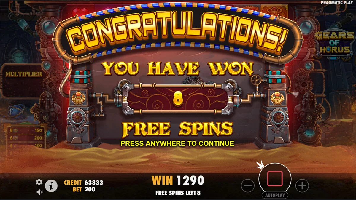Gears of Horus Free Spins